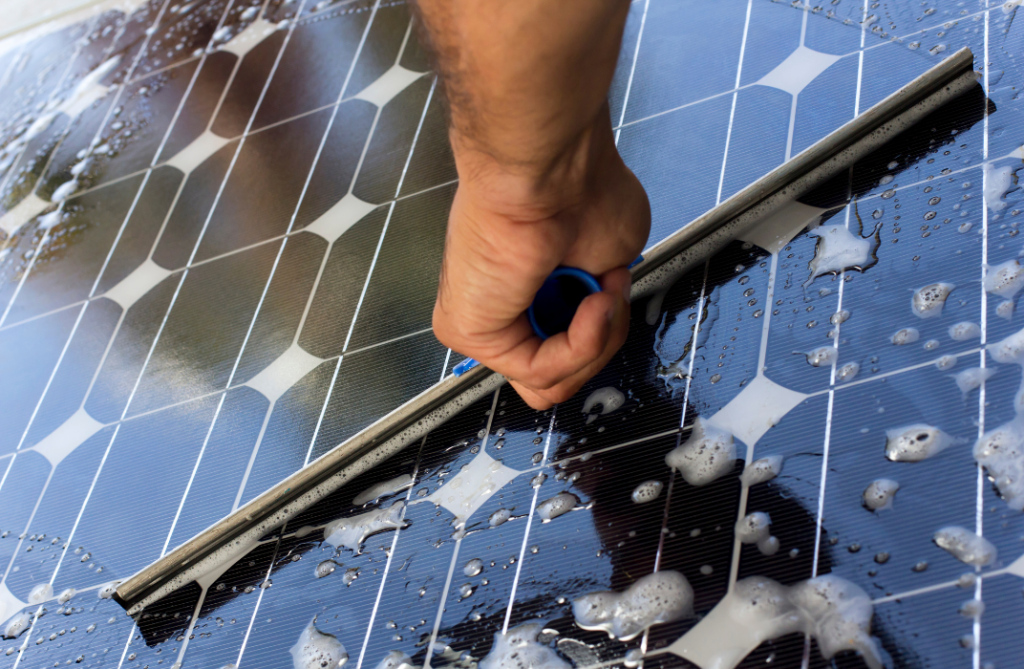 Cleaning Solar Panel