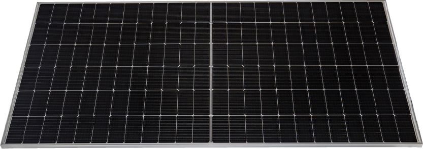 Rectangular solar panel with grid pattern.