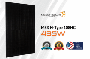 Mission Solar 435W panel with warranties and USA made.