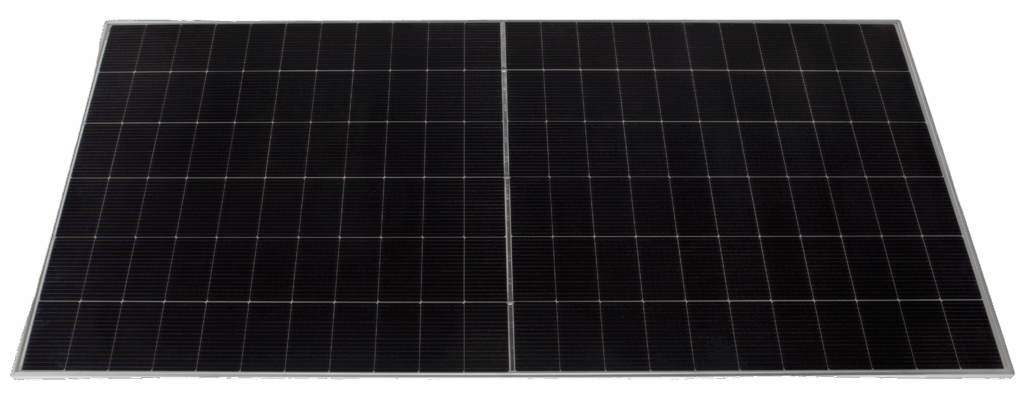 Monocrystalline solar panel on white background