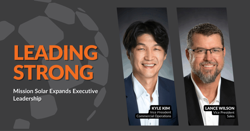 Mission Solar Energy announces new leadership appointments to strengthen U.S. solar module manufacturing and deliver high-efficiency American-made solar panels.