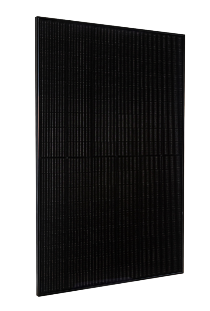 Black solar panel isolated on white background