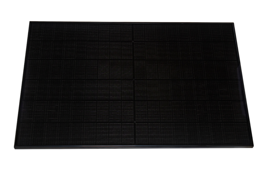 Black solar panel isolated on white background